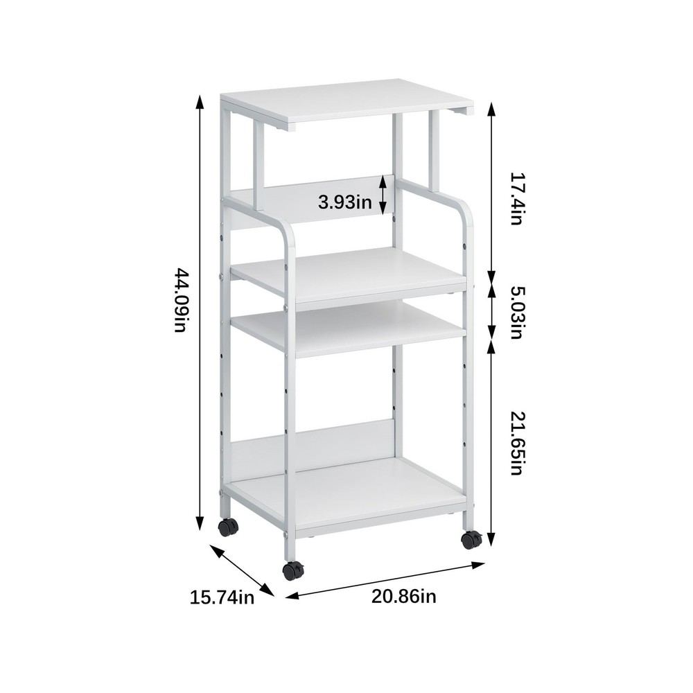 4-Tier Printer Stand with Storage Shelf, Mobile Printer Table for Home Office...