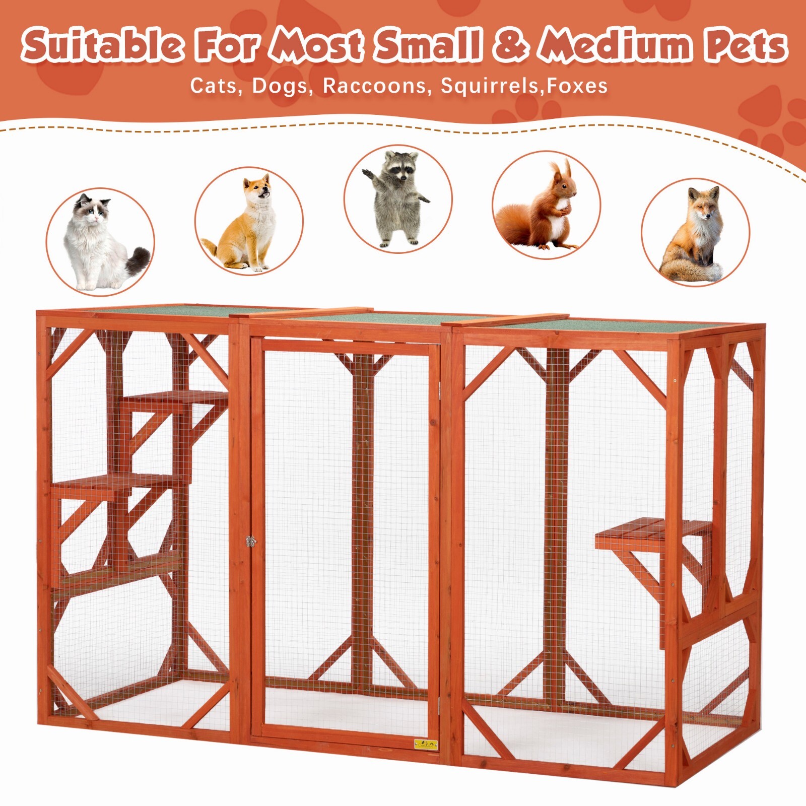 COZIWOW Cat House Outdoor Catio Cat Play Run Enclosures Indoor Kitty Window Cage