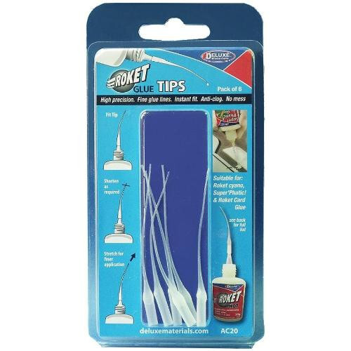 6 Roket Glue Tips AC20 Deluxe Materials