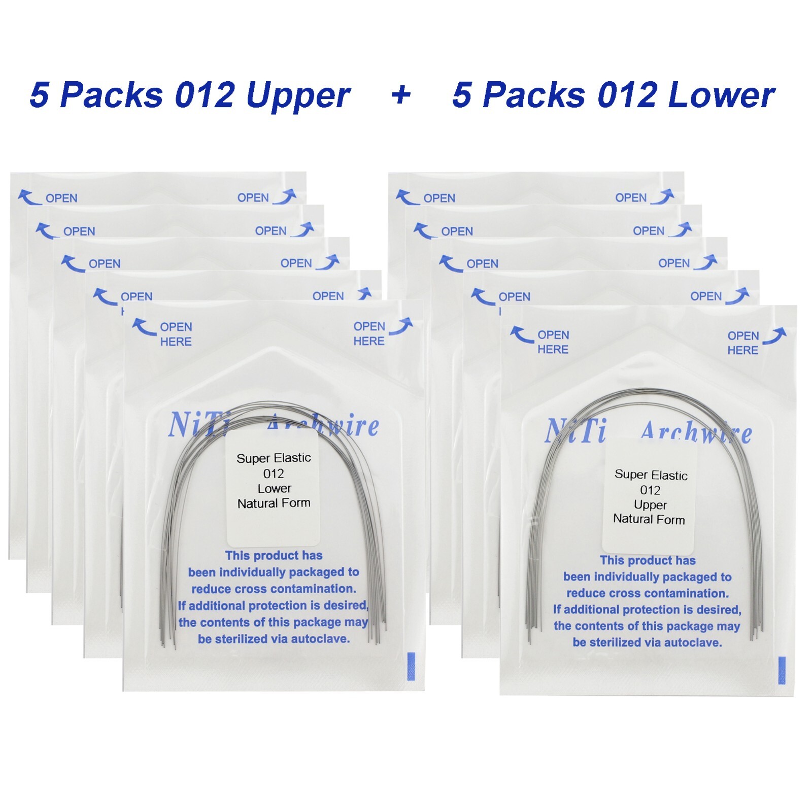 100PCS Dental Orthodontic Arch Wire Niti Natural Form Round Rectangular 16x22 14