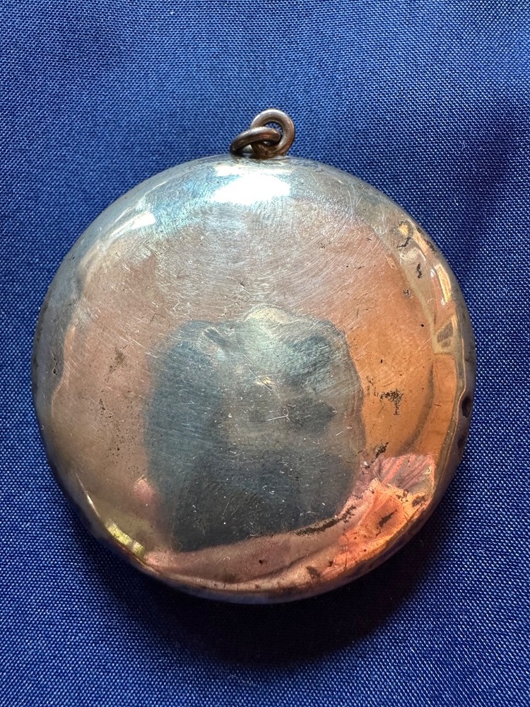 SOLID STERLING SILVER Chatelaine Box, gold wash interior, 2”, 1915, no monogram