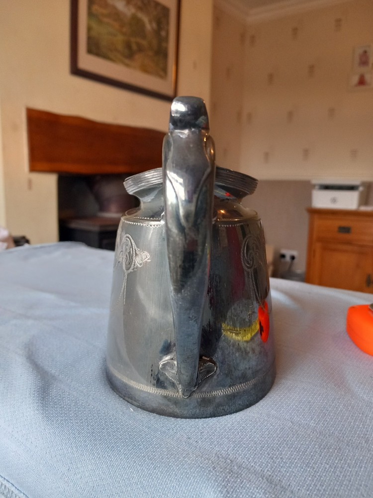 AW & JH Silver Plated Teapot, Ebony Handle, Model 2250.