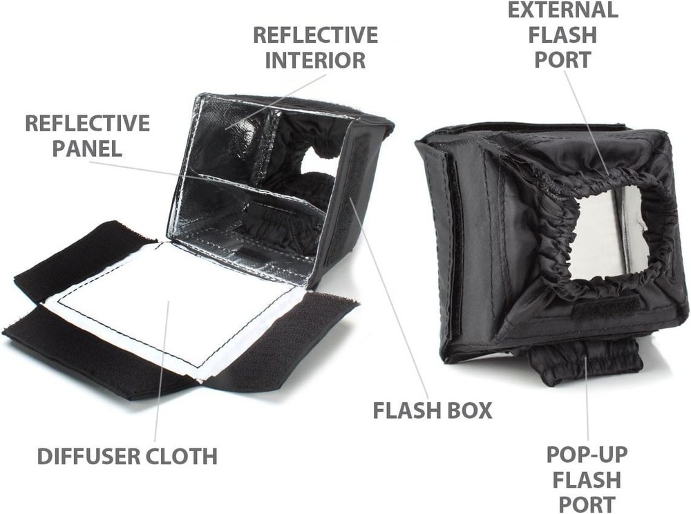 Even-Light Diffuser Softbox for Speedlite Flashes - Compact & Functional Design