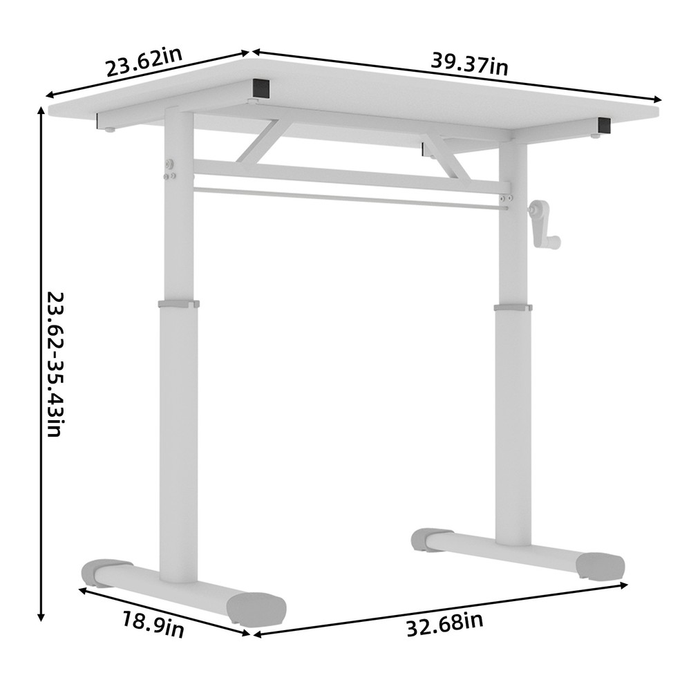 White Adjustable Study Home/Office Desk Height-Adjustable Multi-Purpose for Kid