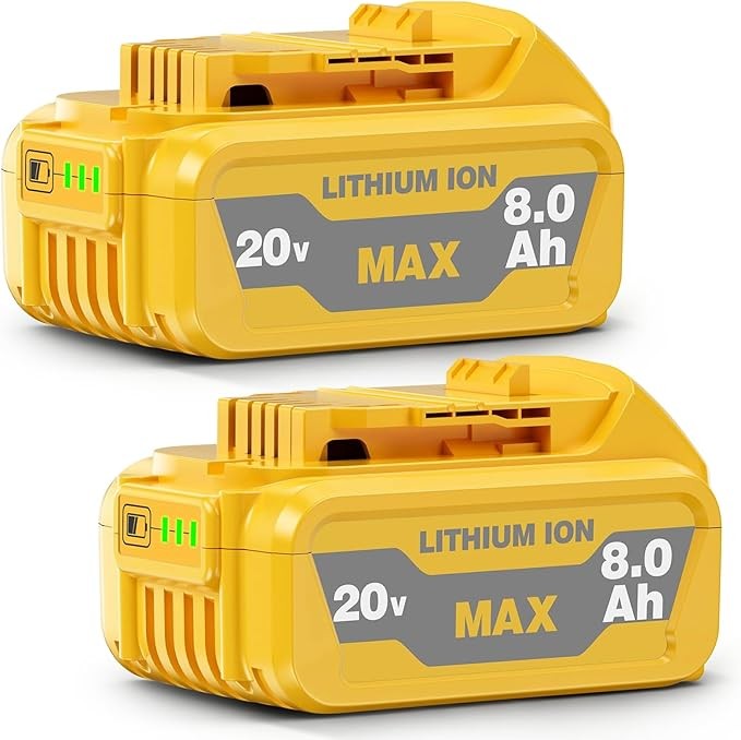 2PC 8.0Ah Battery Replace for Dewalt 20V DCB208 DCB206 Drill Tools LED Indicator