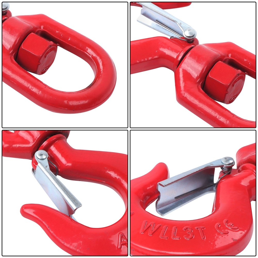 3 Ton 5/8" Locking Swivel Hook Grade 80 Lifting Hook Rigging with Latch