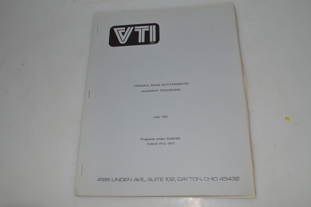 *TC* VTI Inc Variable Angle Scatterometer Alignment Procedures  (Book703)