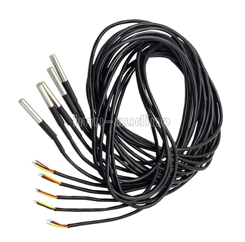 DS18B20 3m Waterproof Digital Temperature Humidity Sensor Probe Thermistor Cable
