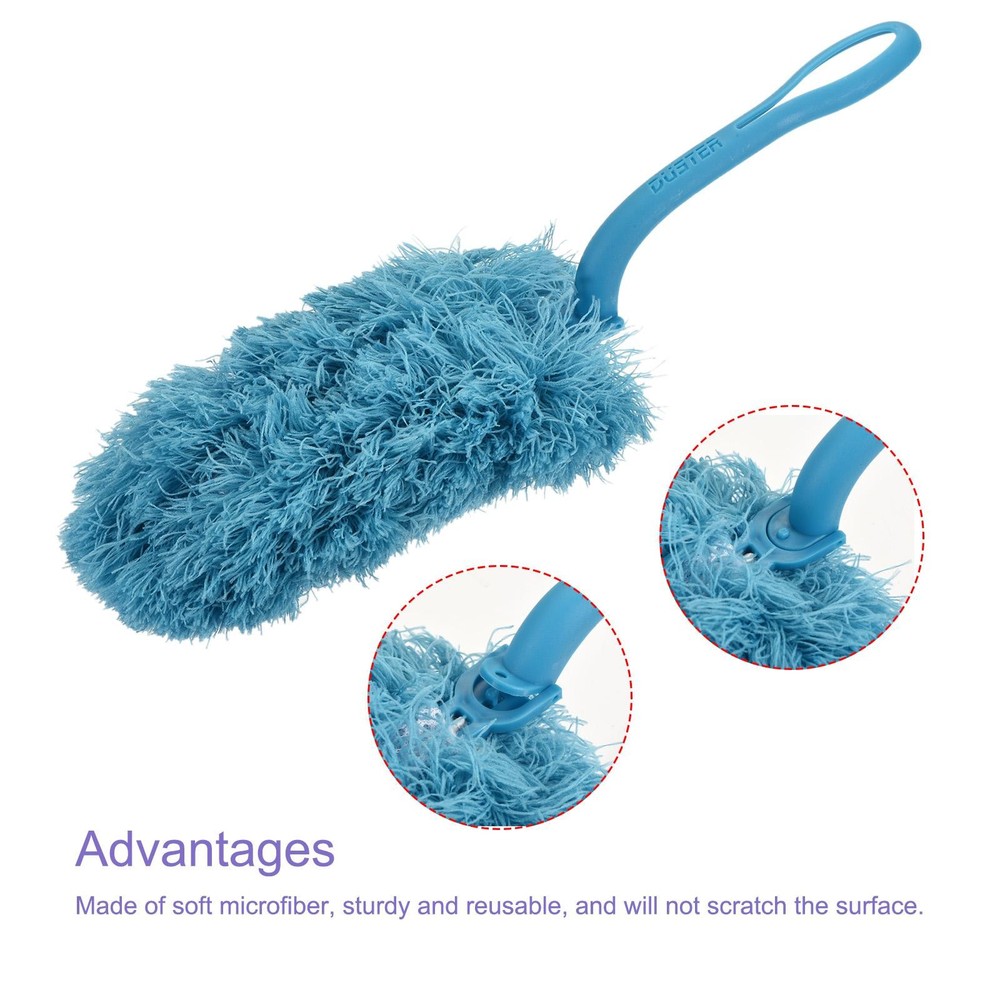 Microfiber Dust Reusable Feather Dust, Blue, 2pcs