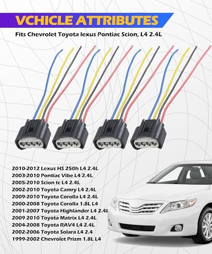 SCUARI 4PCS Ignition Coil Connector,Ignition Coil Wire Harness,Car Accessories