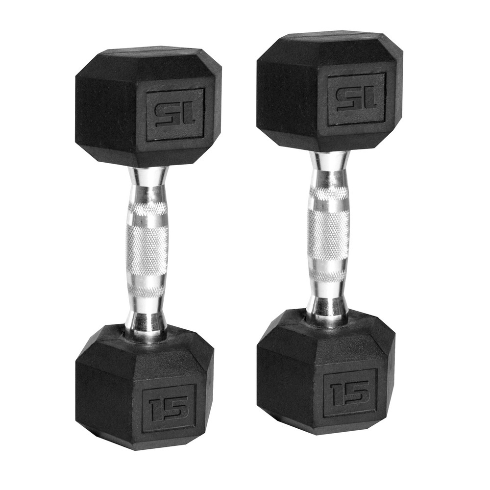 550Lb Rubber Hex Dumbbell Set