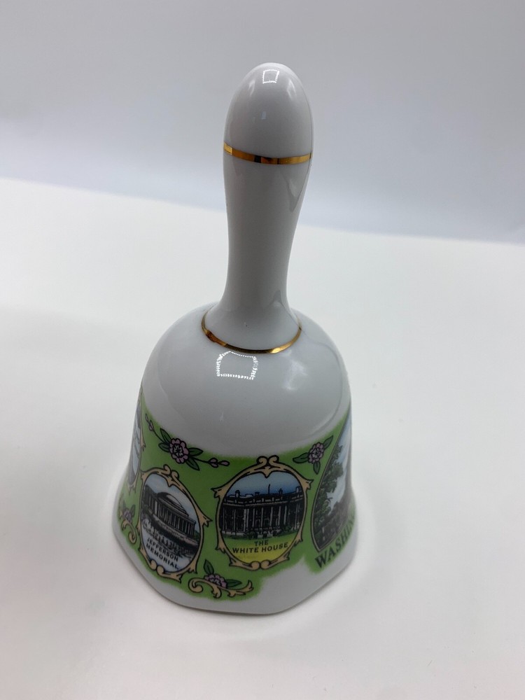 Ceramic Bell Washington D.C. White 5.5" Tall