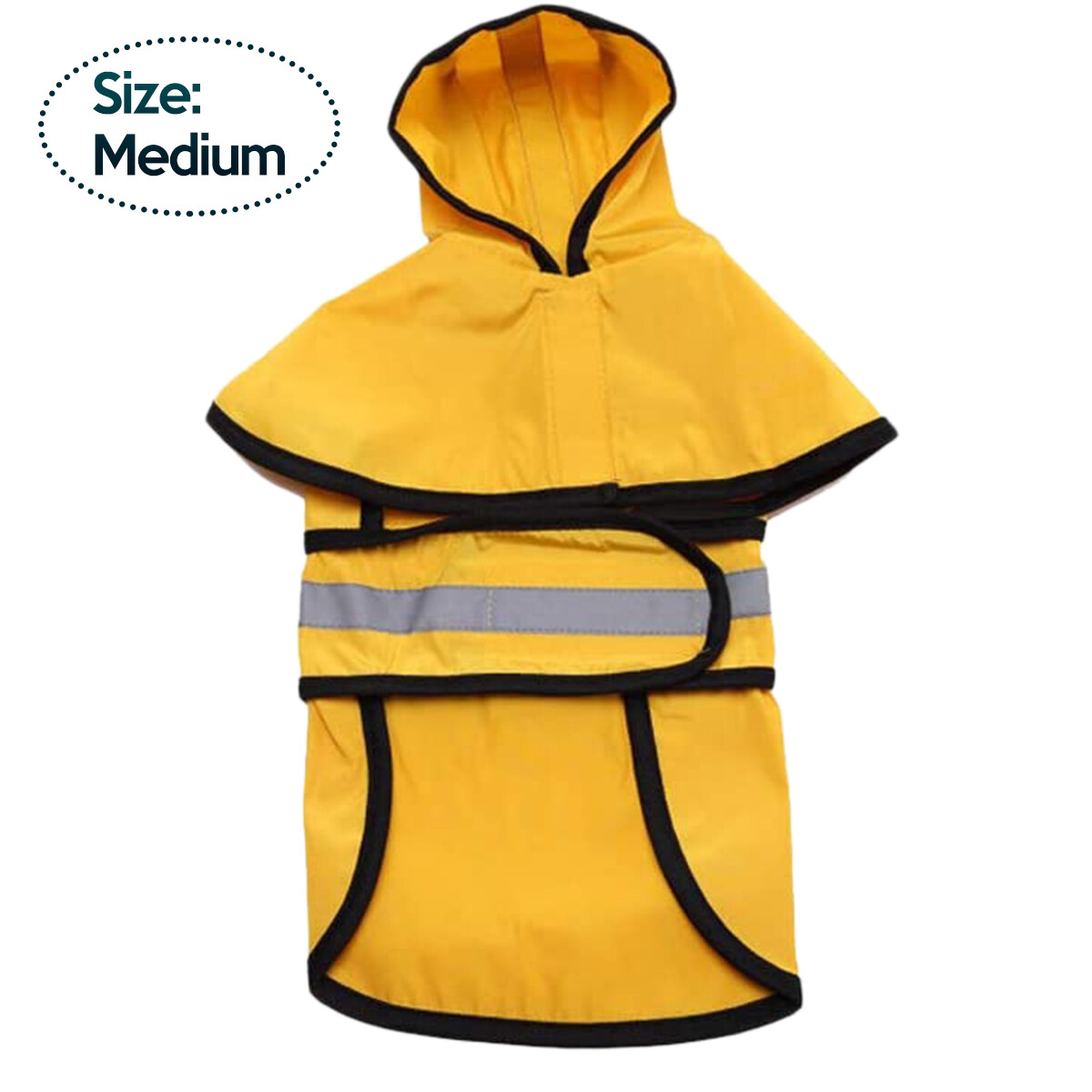 Zone Tech Pet Dog Raincoat Protection Hood Medium with Reflective Stripe Strip