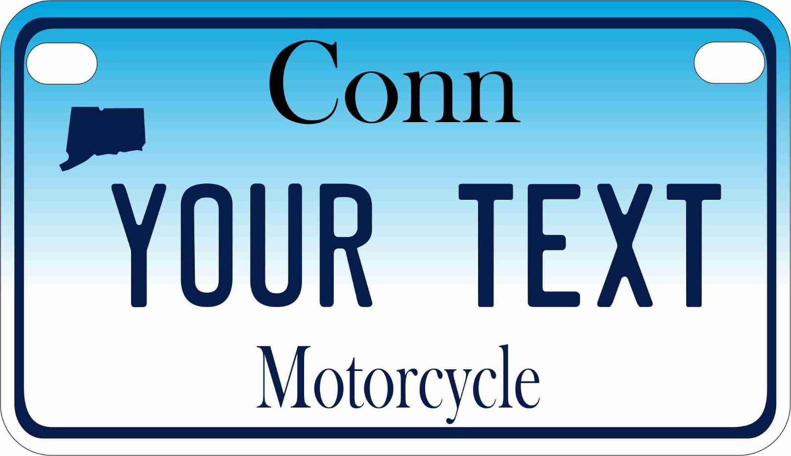 Connecticut 2000 Personalized Custom License Plate Motorcycle Size Plate