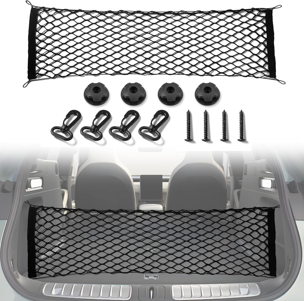 Stretchable Adjustable Cargo Net - Trunk Storage Solution for SUVs & Trucks