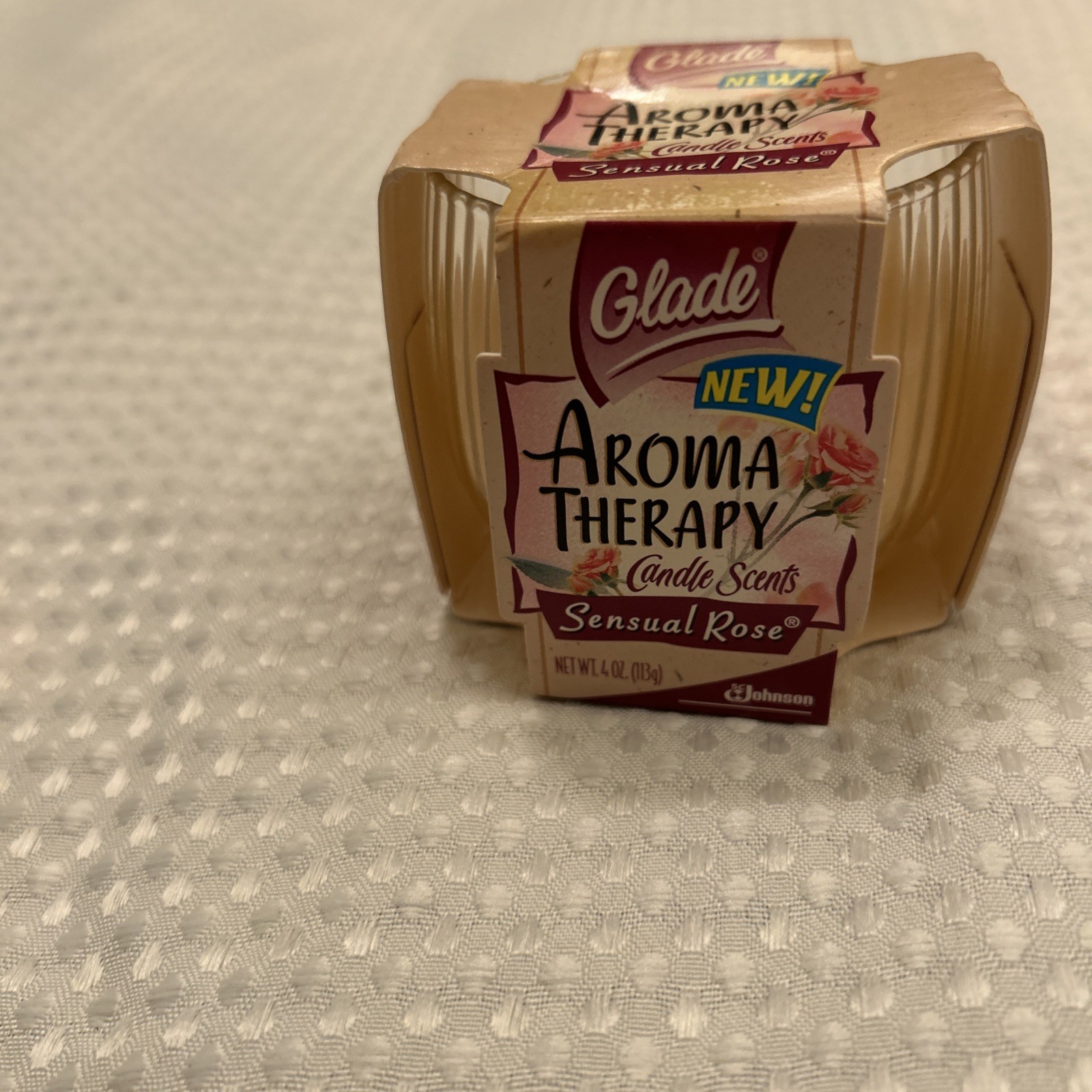 Glade Sensual Rose Candle Scents  4 Oz  New Aroma Therapy Vintage 1999 Retired