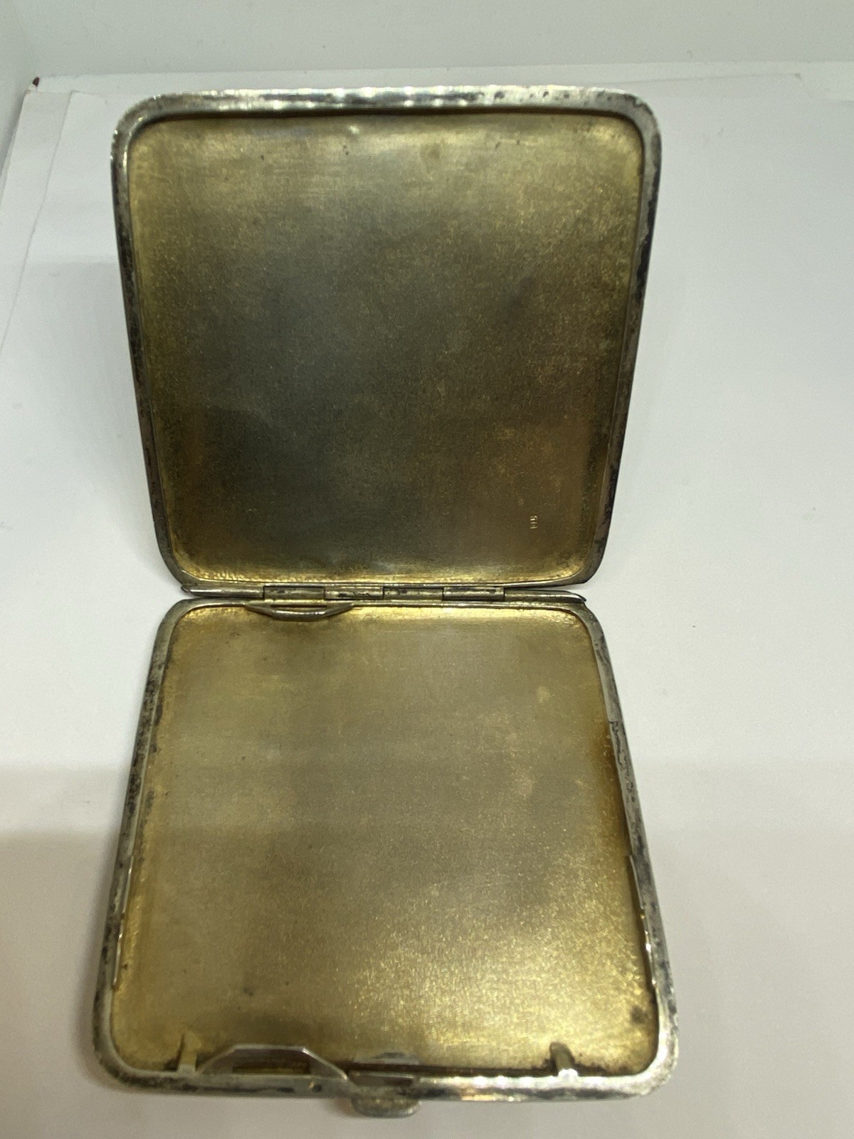 Antique Art Nouveau Silver Cigarette Case of Bamboo Design, E·S Anchor Mark 19th