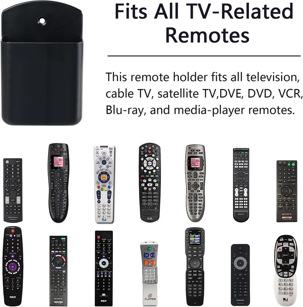 2 Pcs Remote Control Holder Wall Mount, TV Controller Holder, Self Adhesive Remo