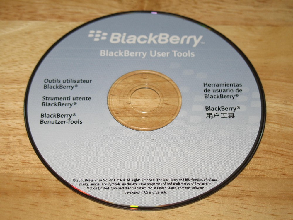 BlackBerry User Tools PC CD-ROM 2006 Research In Motion