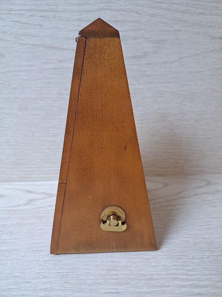 Vintage Seth Thomas Metronome De Maelzel Maple Case Wind-up