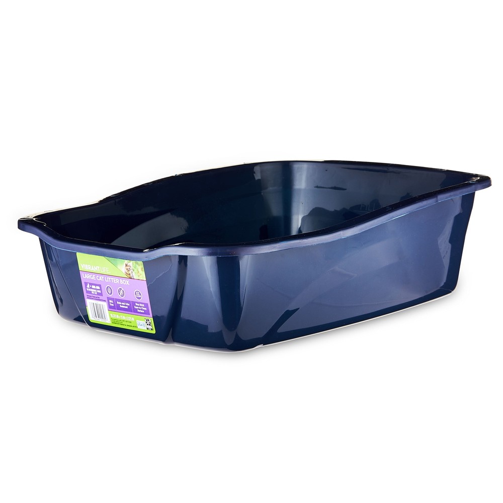 Vibrant Life Large Open Cat Litter Box, Reusable