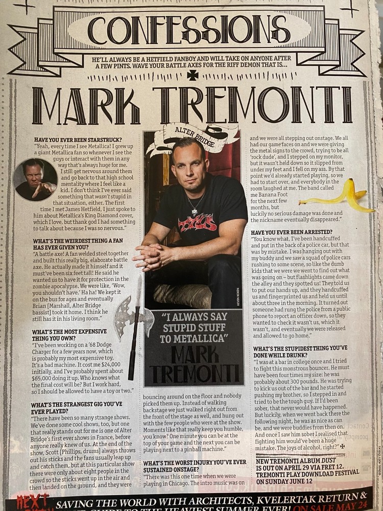 Alter Bridge, Mark Tremonti, Full Page Vintage Clipping