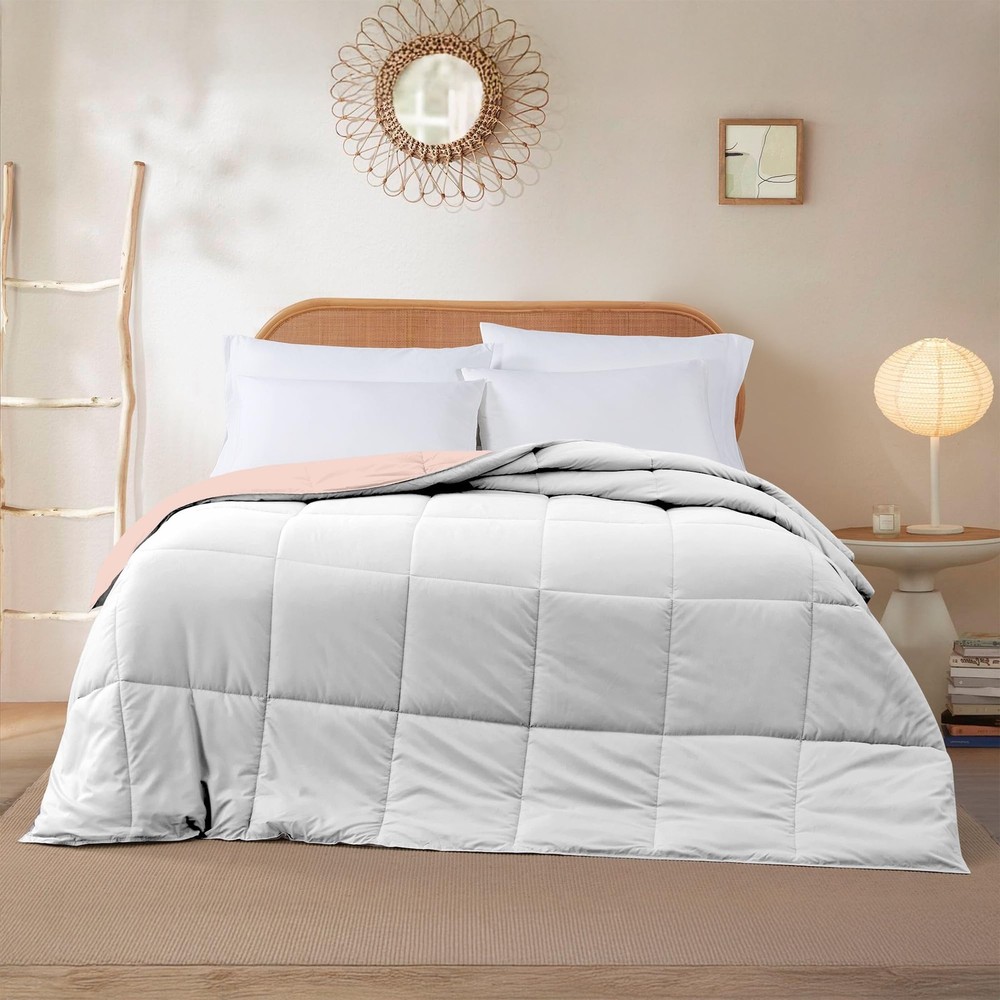 Modern Threads Down Alternative Reversible Comforter Blush/White Twin