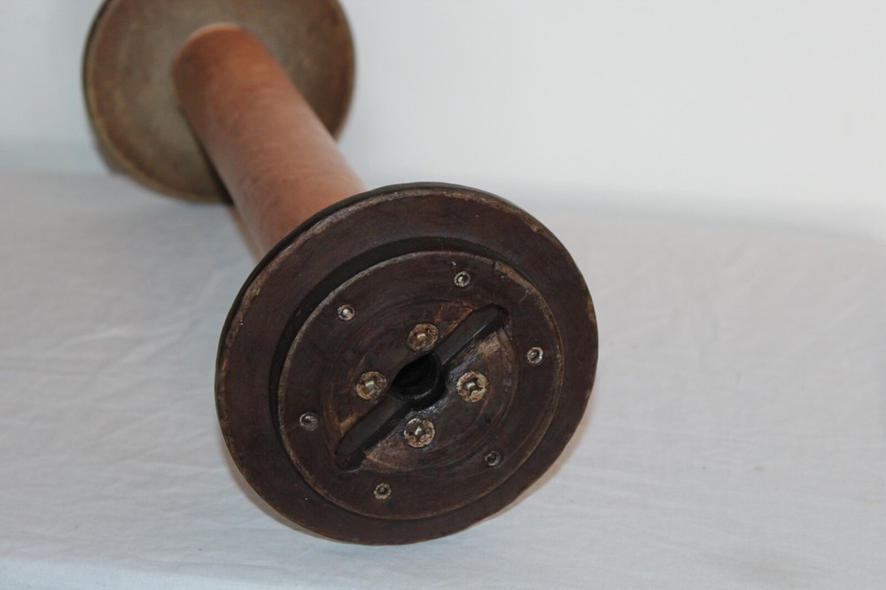 Industrial Textile Yarn Thread Spool Spindle Candlestick Holder #2 Folk Art