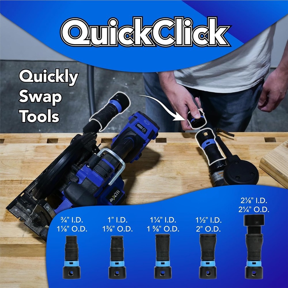 95248 Quick Click Expanded Multi-Brand Power Tool Adapter Set for Dust Collec...