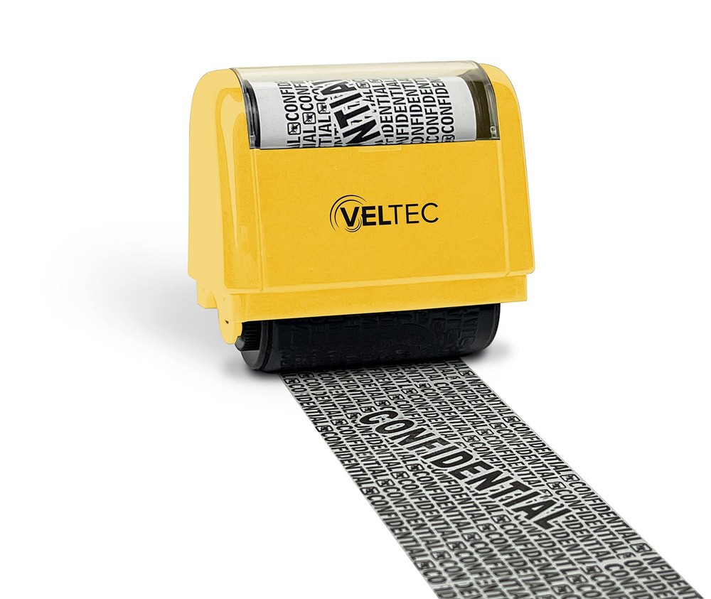 ID Protector Ink Roller - Identity Theft Protection Roller Stamp (Yellow, Sta...