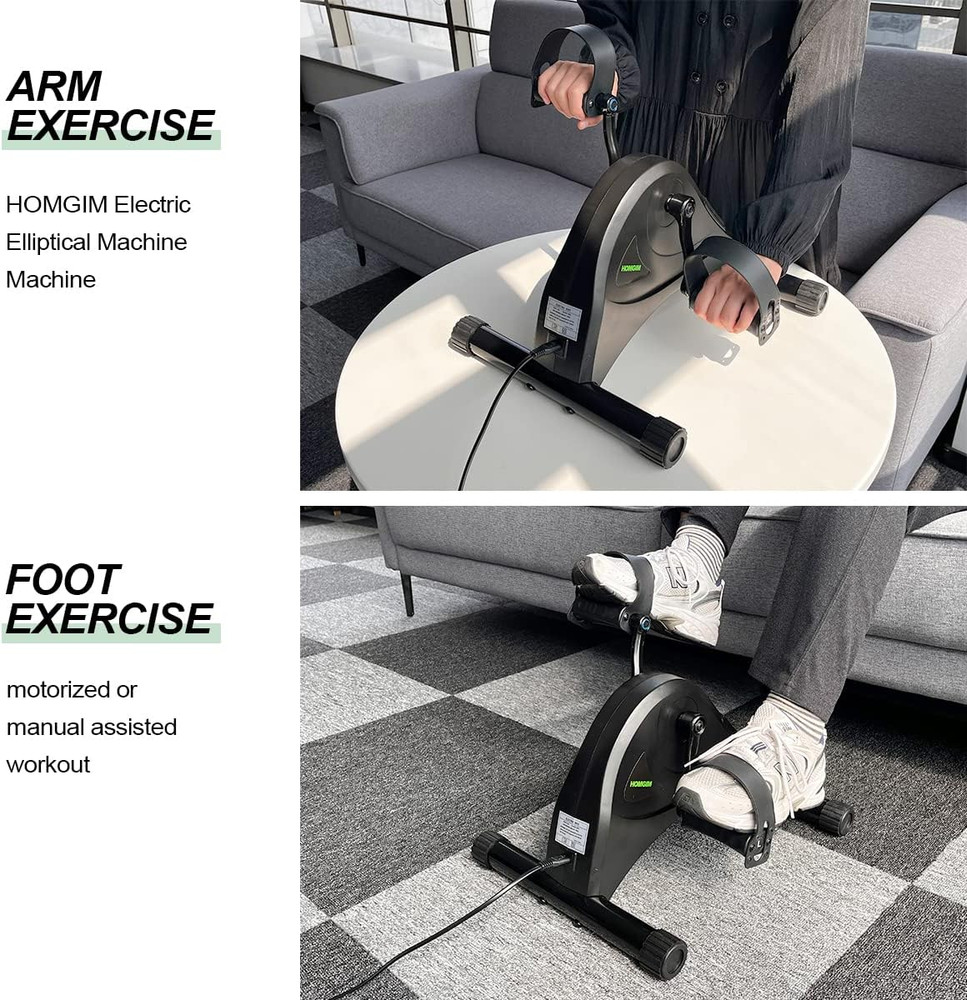 Motorized Mini Exercise Bike Electric Pedal Exerciser for Seniors Rehab Training