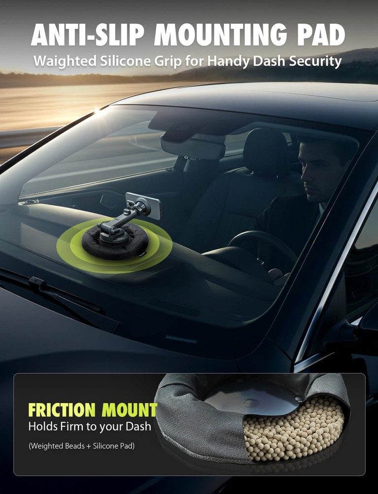 Bracketron NavMat Portable GPS Dash Pad Converts Windshield GPS Mount into Da...