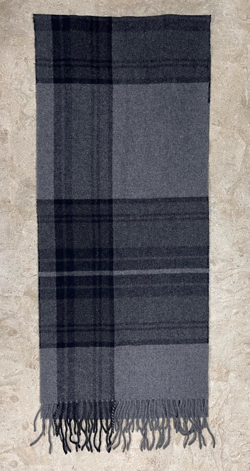 Italian Woollen Treasures 100% Lambwool Scarf Made In Italy Multi Gray 70” X 40”