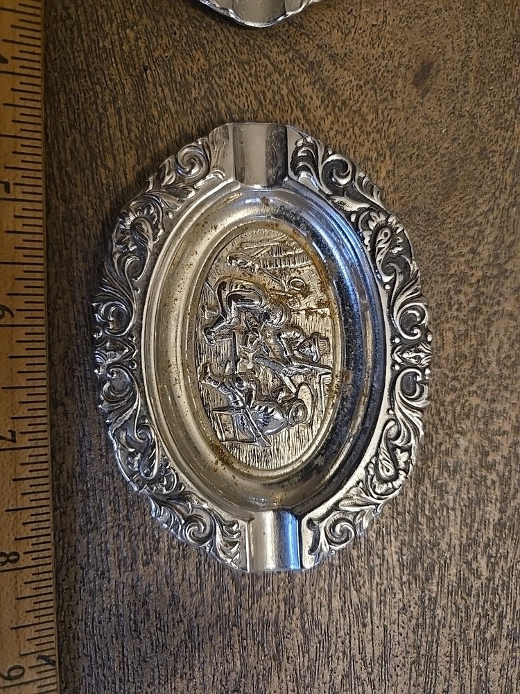 2 Small Vintage Silver Plated Ashtrays See All Pics And Description