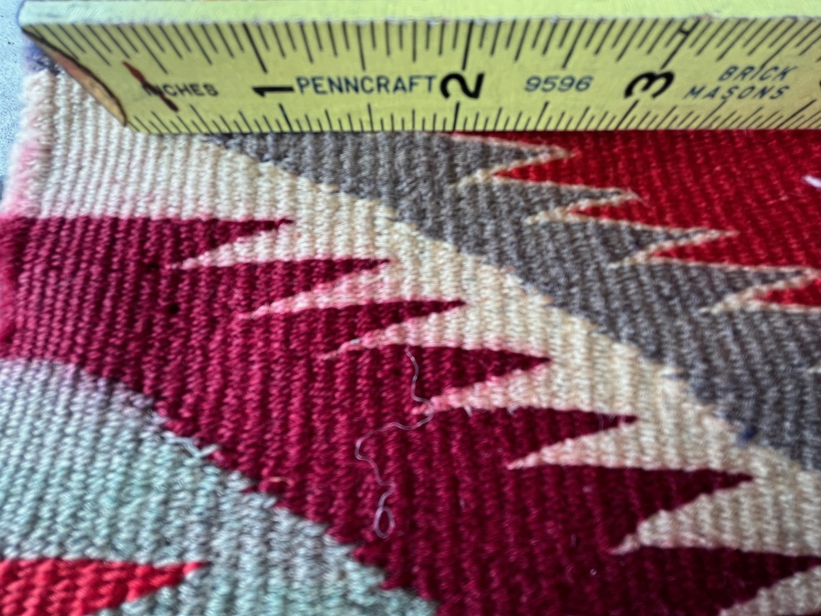 Beautiful Antique Navajo Germantown Panel Saddle Child's Blanket Rug 50" x 36.5