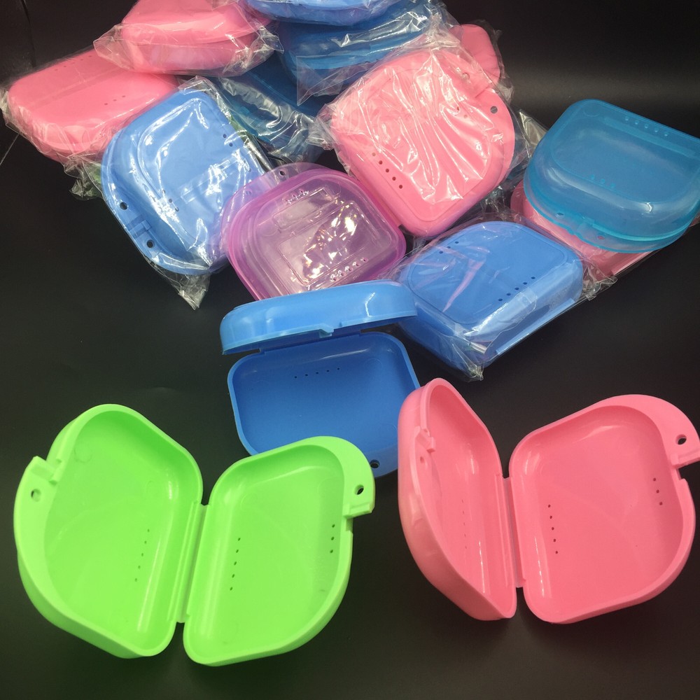 5pcs Dental Retainer Denture Storage Case Box Mouthguard Container Assorted