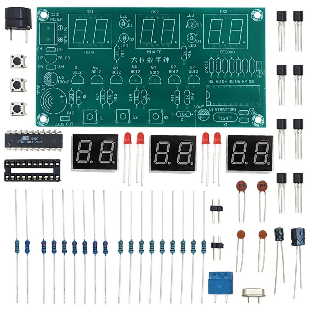 DIY Digital Clock Circuit Kit Electronic Clock Teaching soldering Practice Kit
