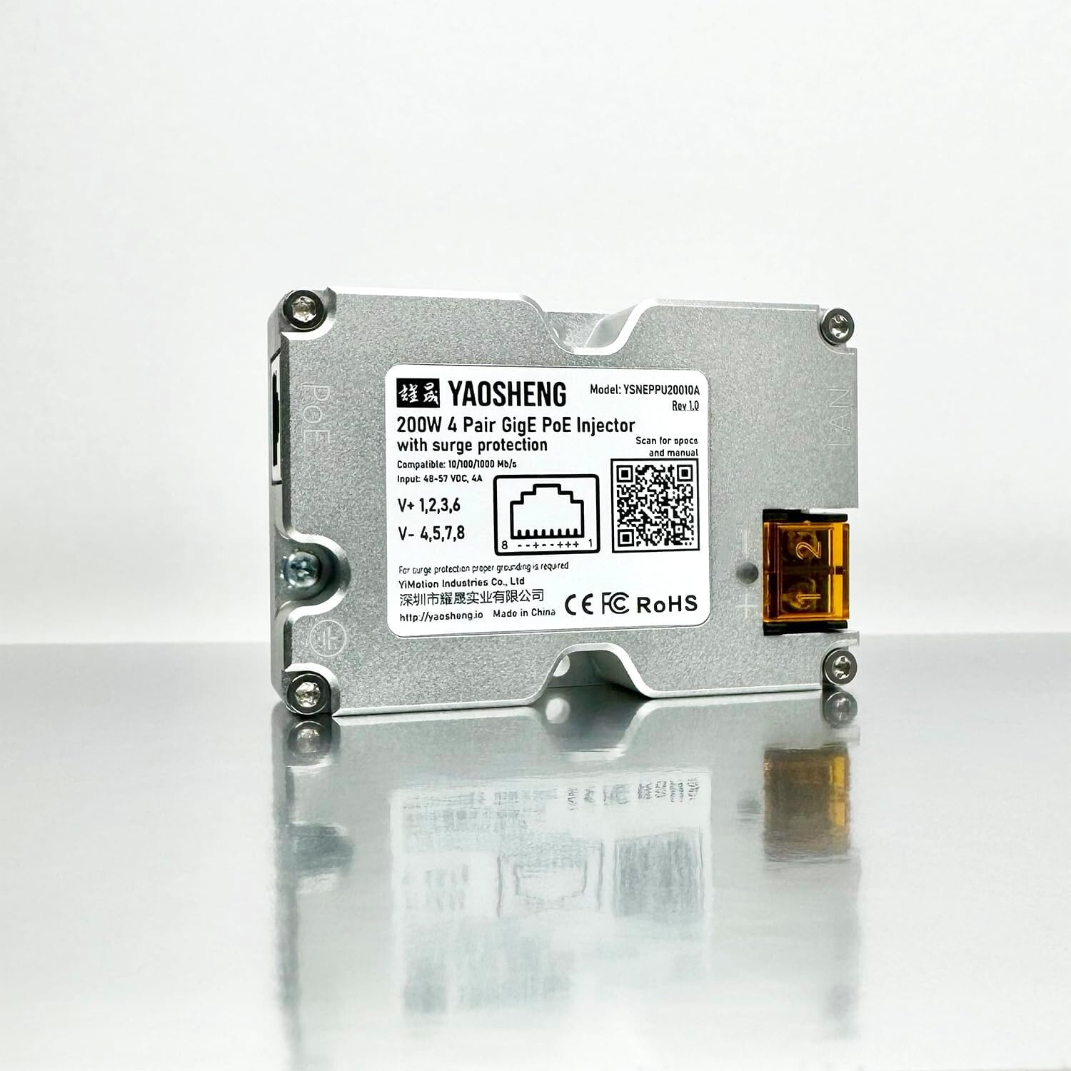 YAOSHENG 200W PoE Injector for Starlink Gen2,Gen3 - YSNEPPU20010A
