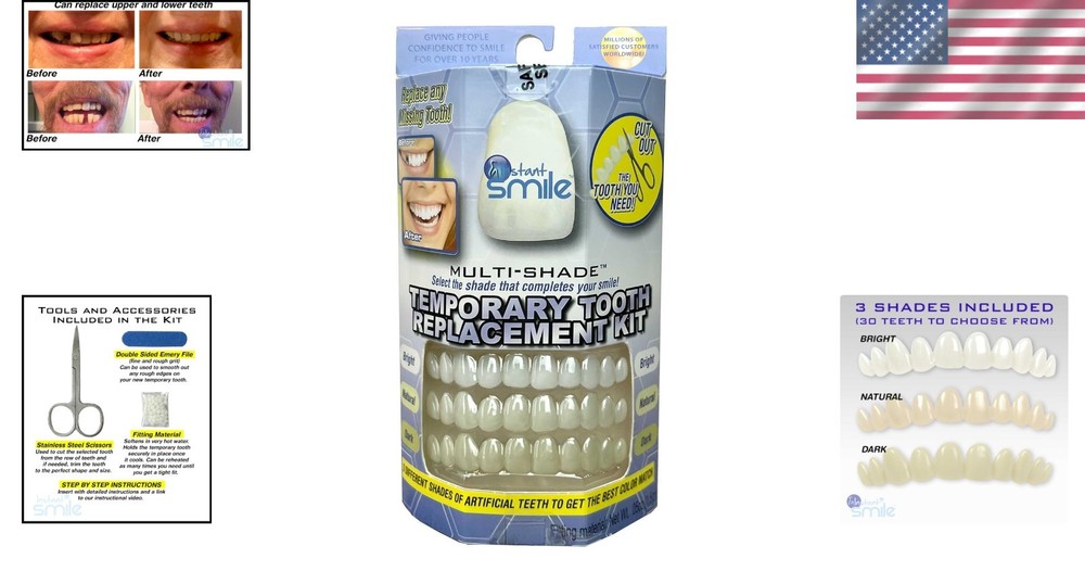Realistic Smile Restoration - MULTISHADE Tooth Repair Kit for Quick Fixes