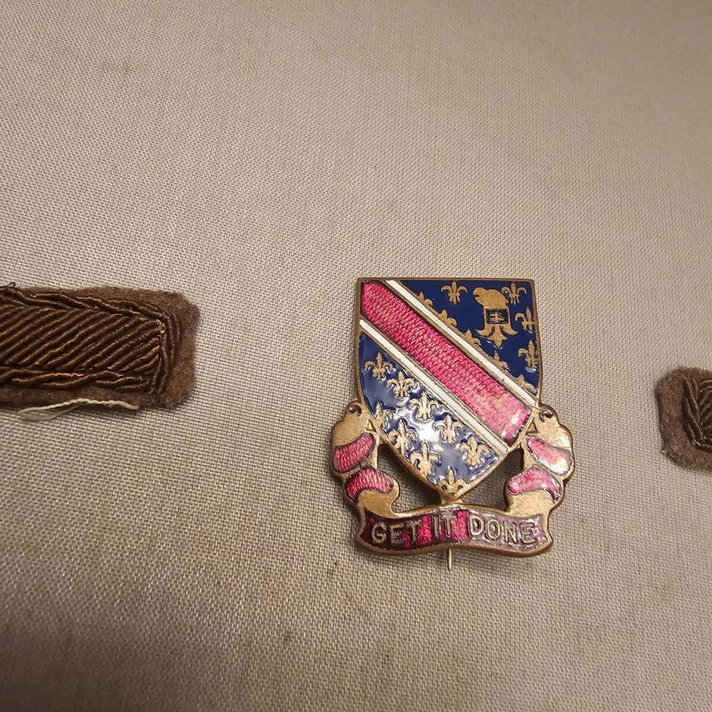 WW2 US Army 110th Engineer Pin Unit Crest Get It Done with Two Adddition Pieces