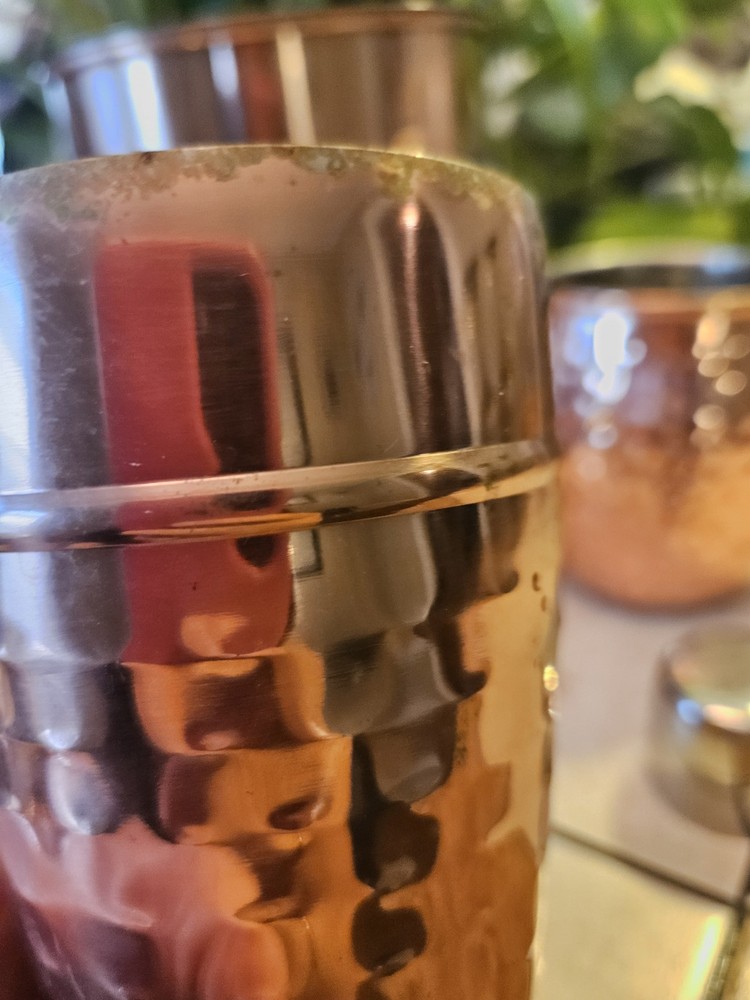 Hammered Copper Bar Tools Drink Mix Set