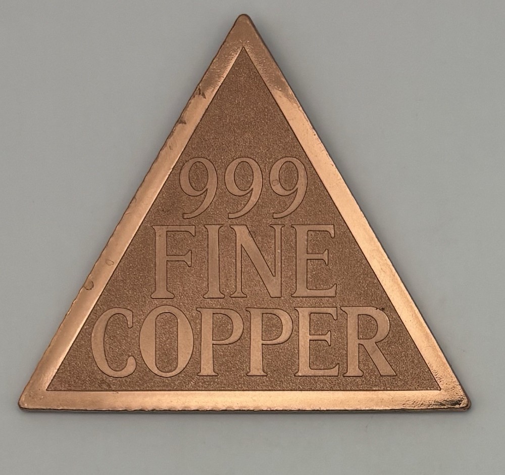 Copper Triangle Coin - Remember To Never Surrender .999 fine Copper