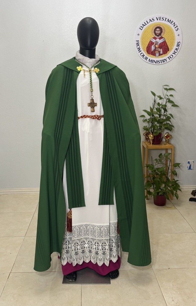 GREEN COPE VESTMENT CHASUBLE WITH STOLE