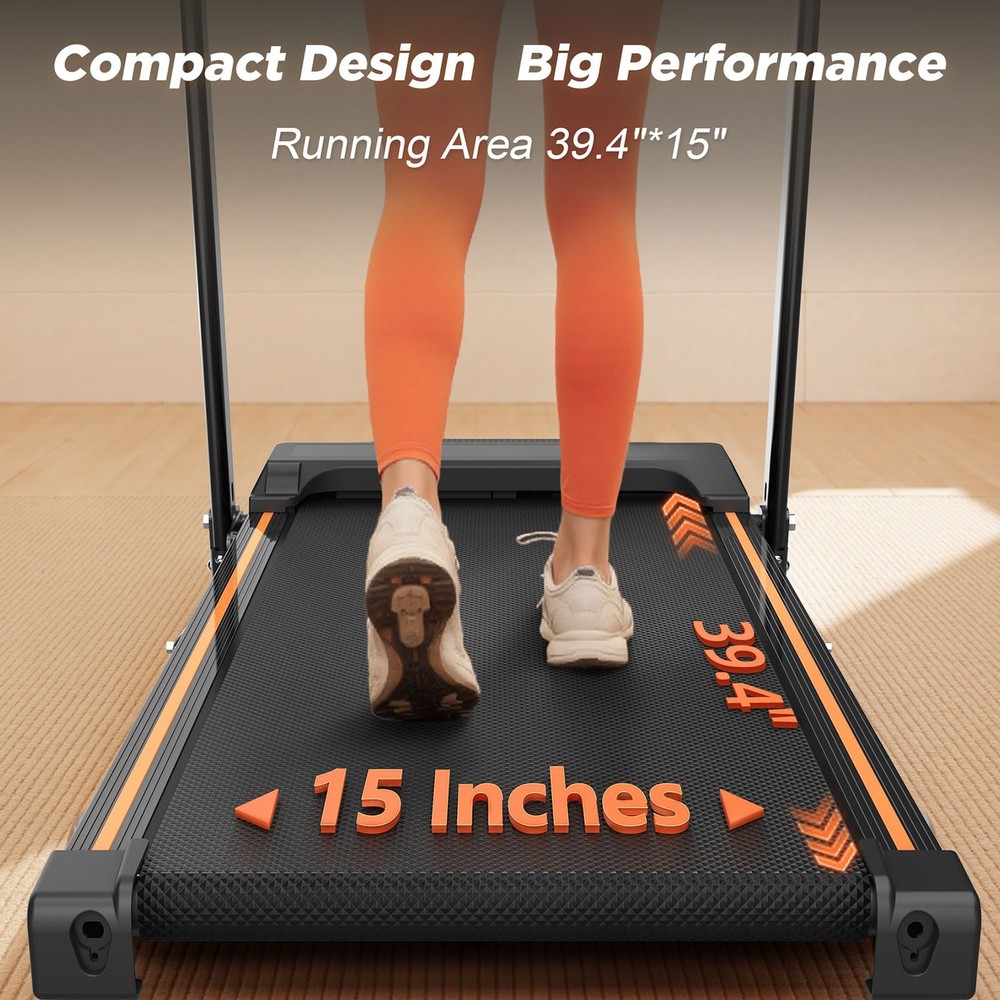 Foldable Under-Desk Treadmill for Home Use, Remote-Controlled with LED Display