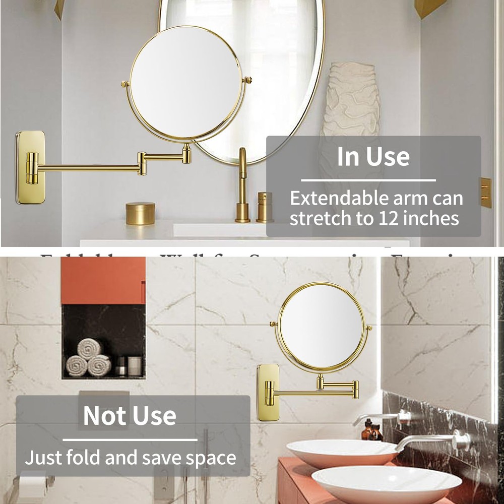 Makeup Mirror, Wall Mounted 7X Magnifying Mirror Vanity Mirror for Bathroom, ...