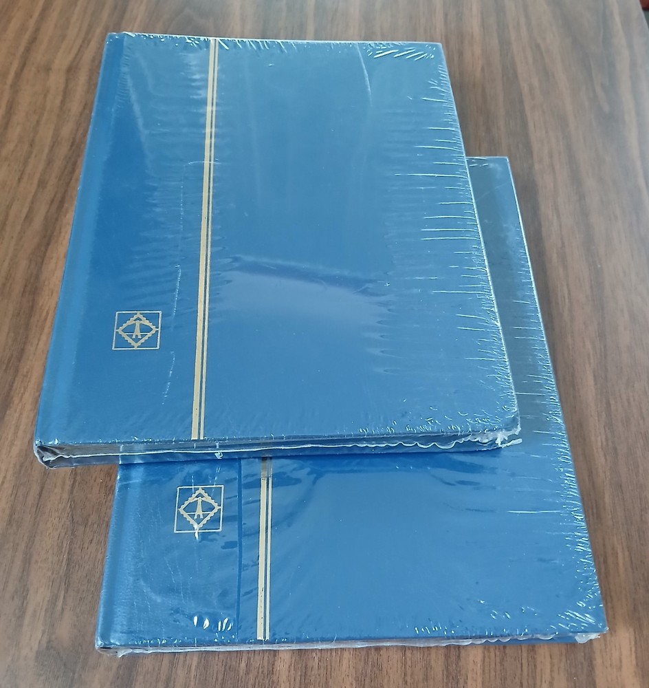 2 x Lighthouse 32-Black Page Stamp Stock book LS2/16 Blue Size: 6 1/2" x 9"