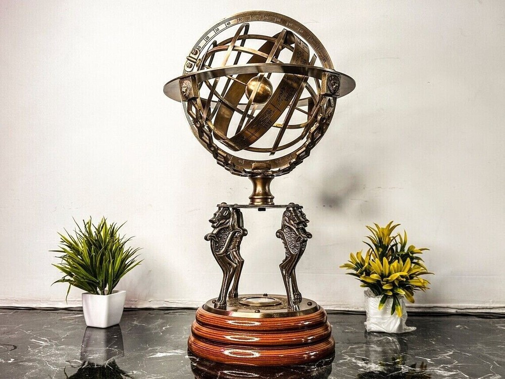 18'' inch Large Brass Armillary Sphere with Working Direction Compass Nautical