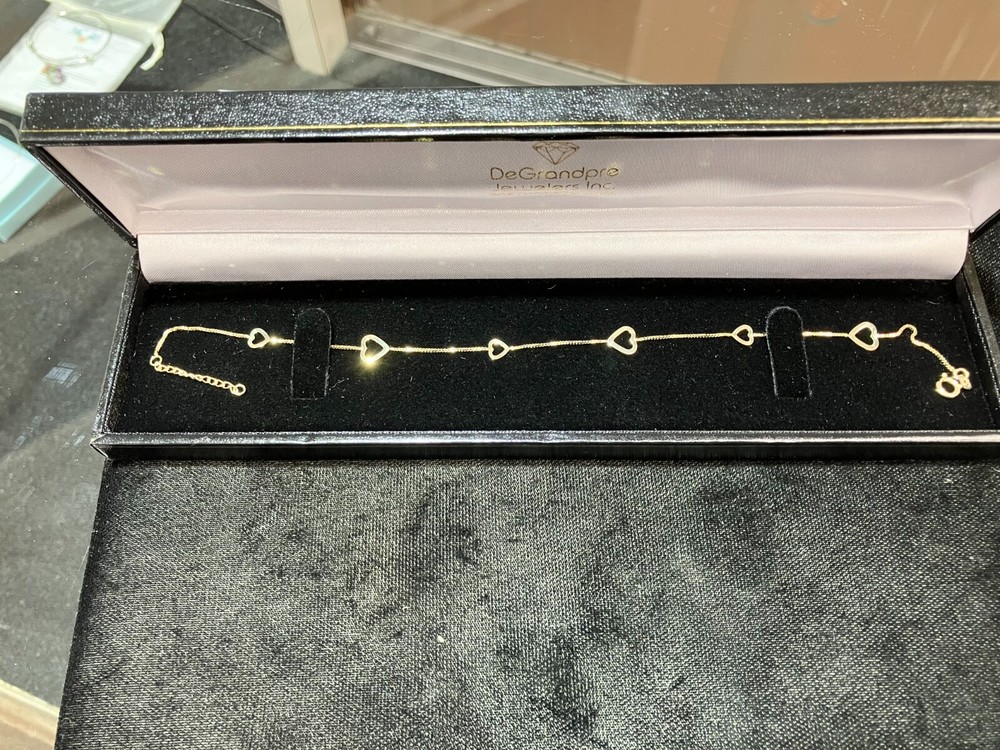 Gold Ajustable Heart Anklet