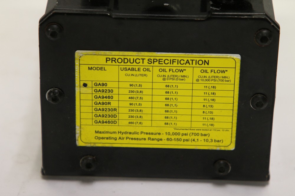 SIMPLEX GA90 Air Powered Hydreaulic Pump #2543