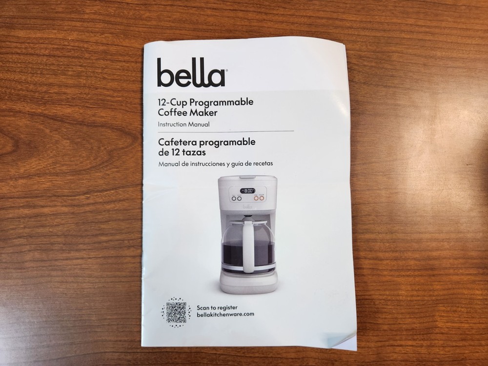Bella 12 Cup Programmable Coffee Maker Model CMD1011-UL Beige New No Box